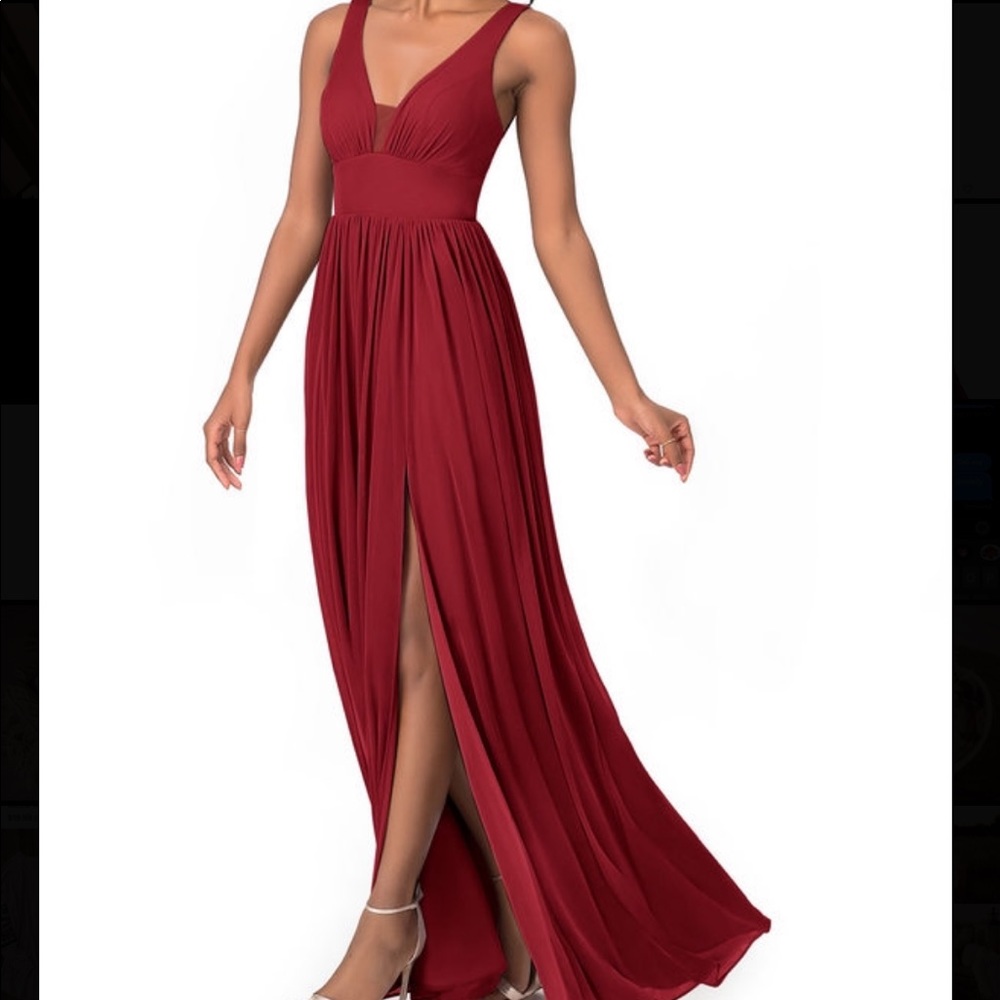 Azazie Belize Dress - Size 12 - Burgundy